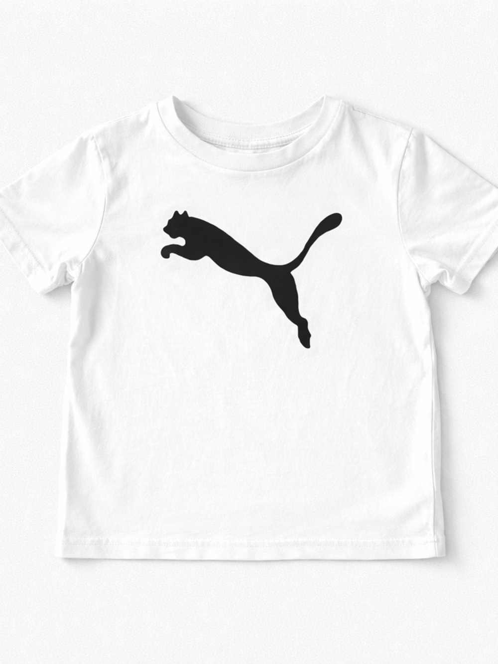 Puma Kids White Tee with Black Logo Size 4